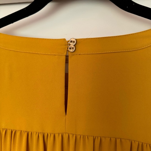 Loft Mustard Long Sleeve Pleated Detail Blouse - Picture 5 of 5